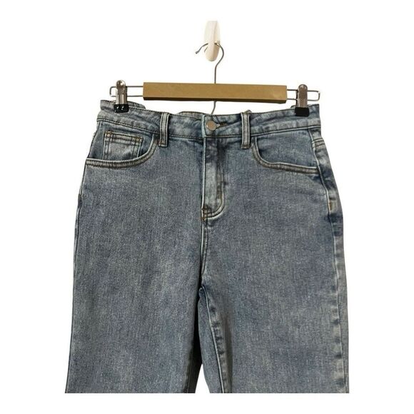 Shein Womens Size 27 Denim Blue Jean Corset Back Tie Up Straight Leg Jeans - Picture 2 of 5